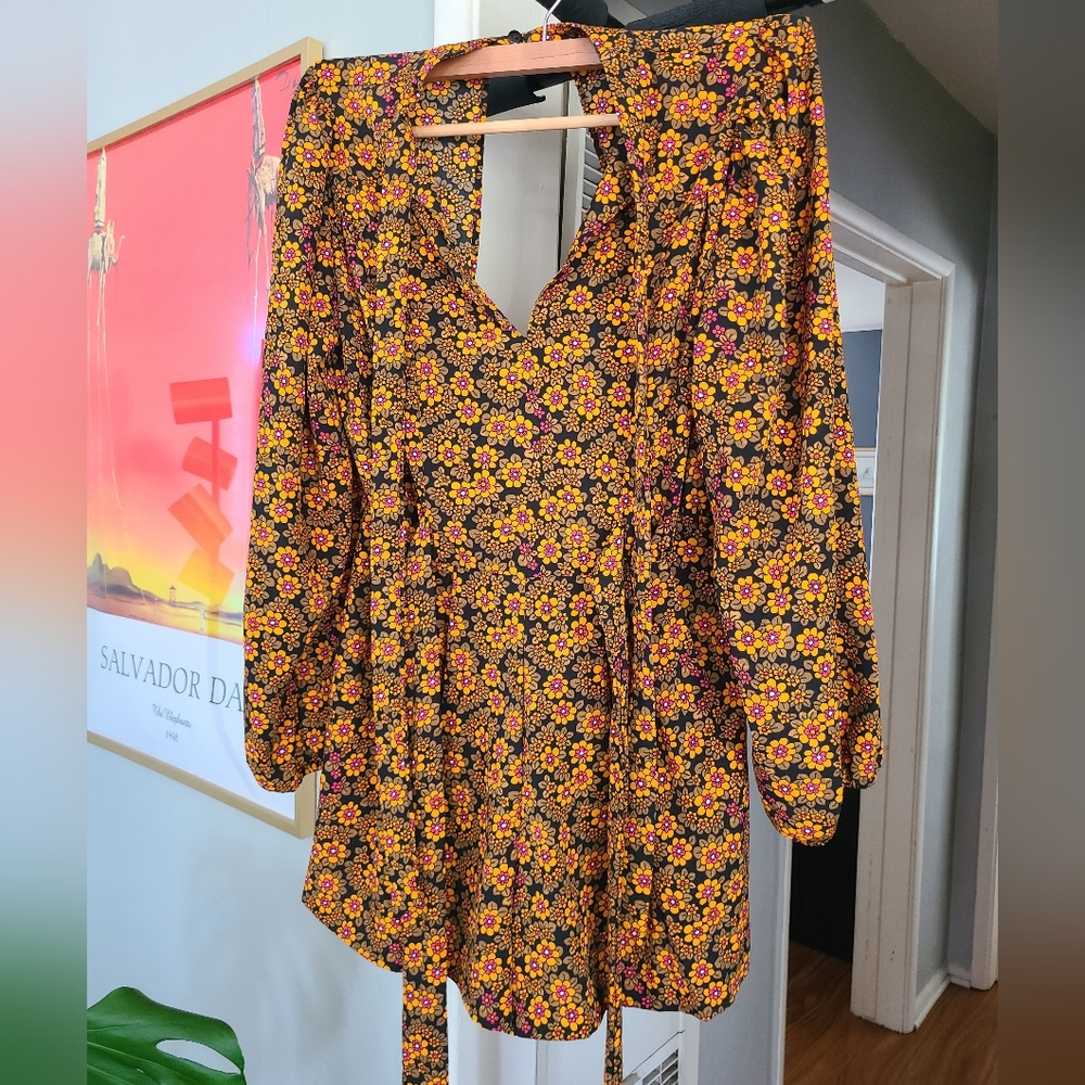 TOPSHOP Floral Long-Sleeve Romper
